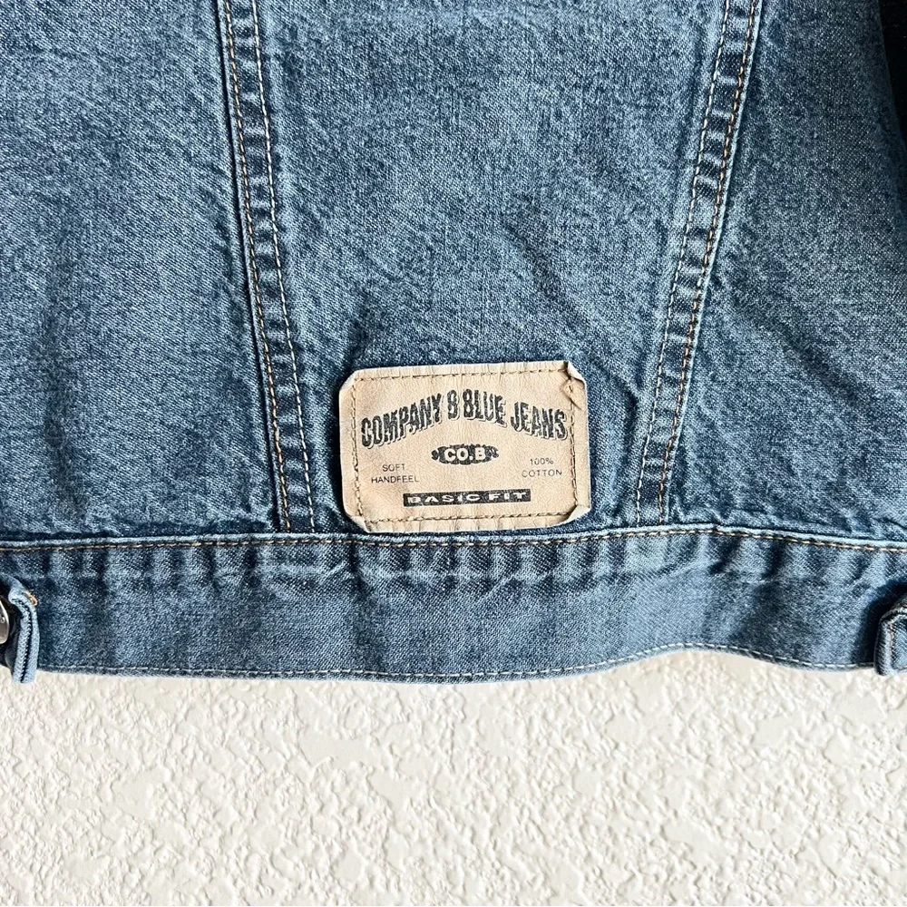 Girls Denim Jean Jacket Girls Size Small Basic Fit Company B Blue Jeans Denim